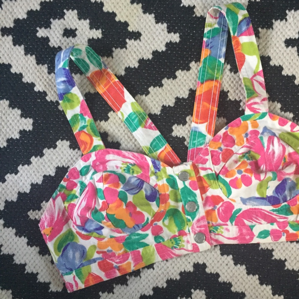 VINTAGE 80s 90s colorful croptop bralette